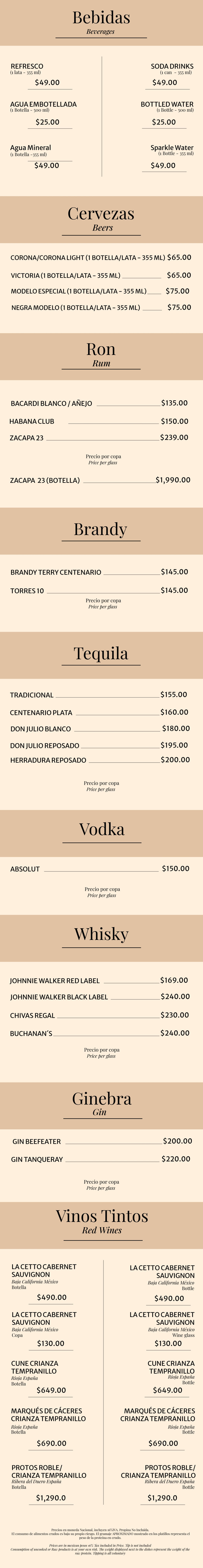 bebidas